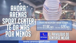 ENTRENA EN EL ARENAS SPORT CENTER desde 27,9€/mes IVA Incluido